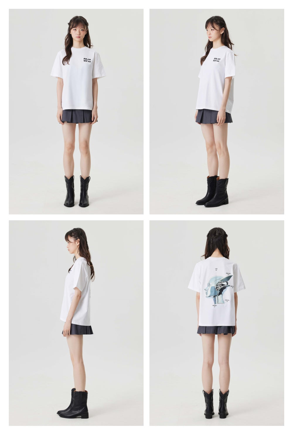 サイバー グラフィック Tシャツ ホワイト