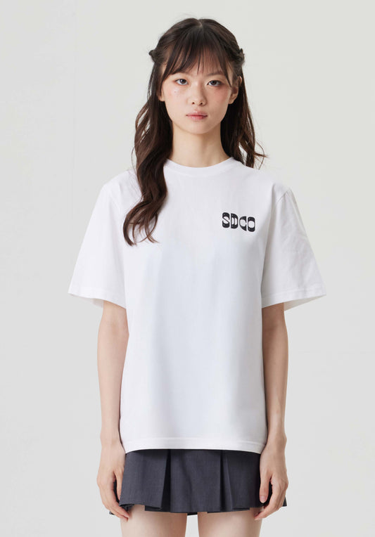 サイバー グラフィック Tシャツ ホワイト