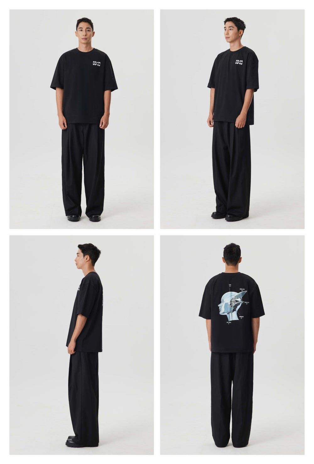 サイバー グラフィック Tシャツ　ブラック